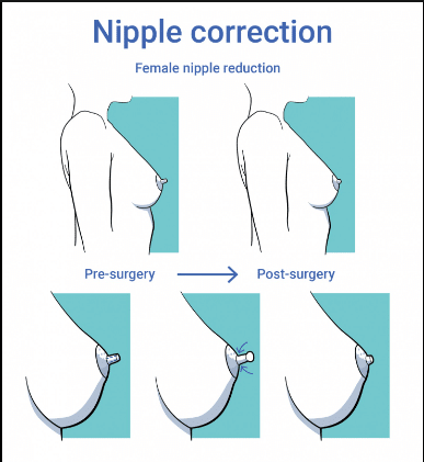 Nipple correction surgery offers individuals the opportunity to address aesthetic concerns related to their nipples